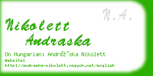 nikolett andraska business card